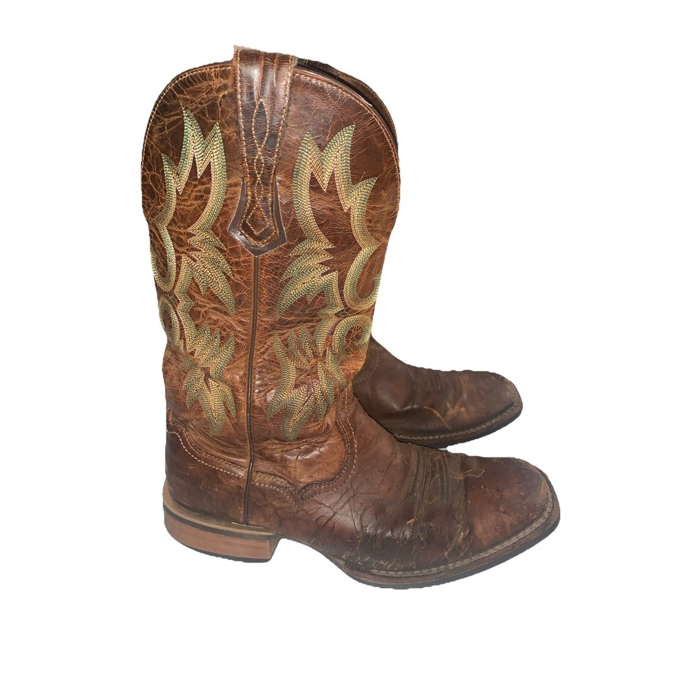 Ariat Men's Tombstone Western Cowboy Boots 11D Chestnut Brown Leather Square Toe